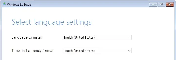 Choose Language Settings