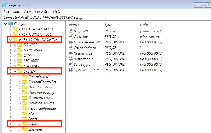 Registry Editor Window