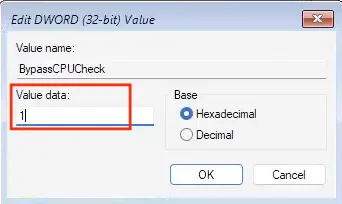 Set value to 1